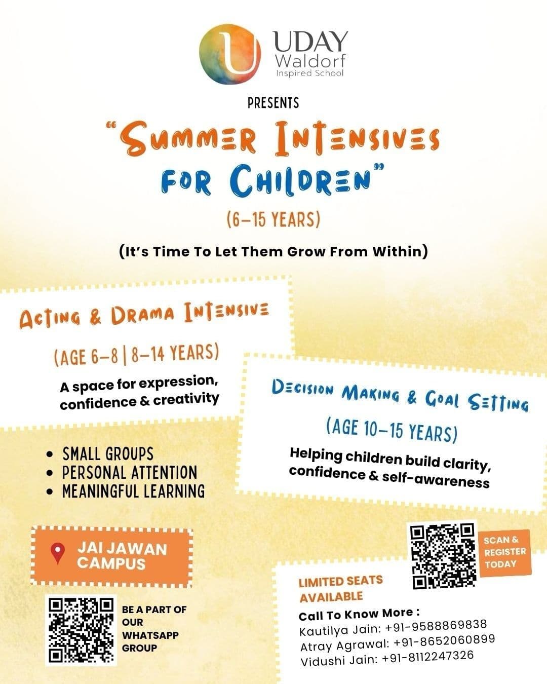 Summer Intensives For Children - Uday Waldorf - 2026