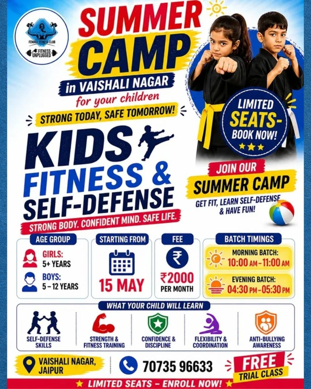 Kids Fitness & Self-Defense Summer Camp 2026