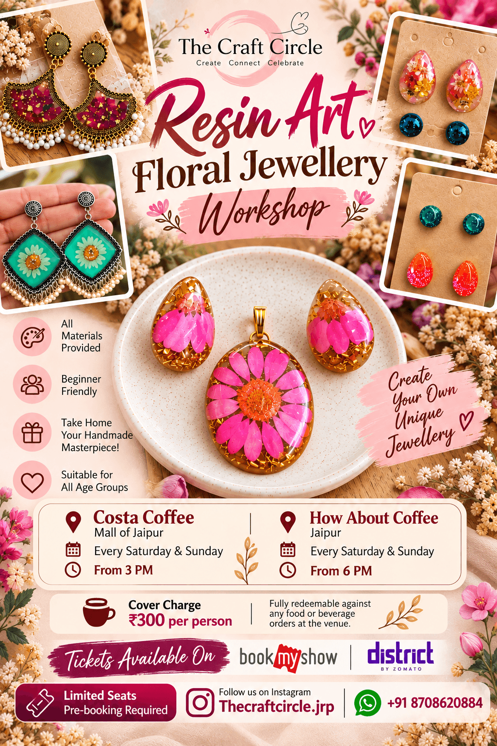 Resin Art - Floral Jewellery workshop