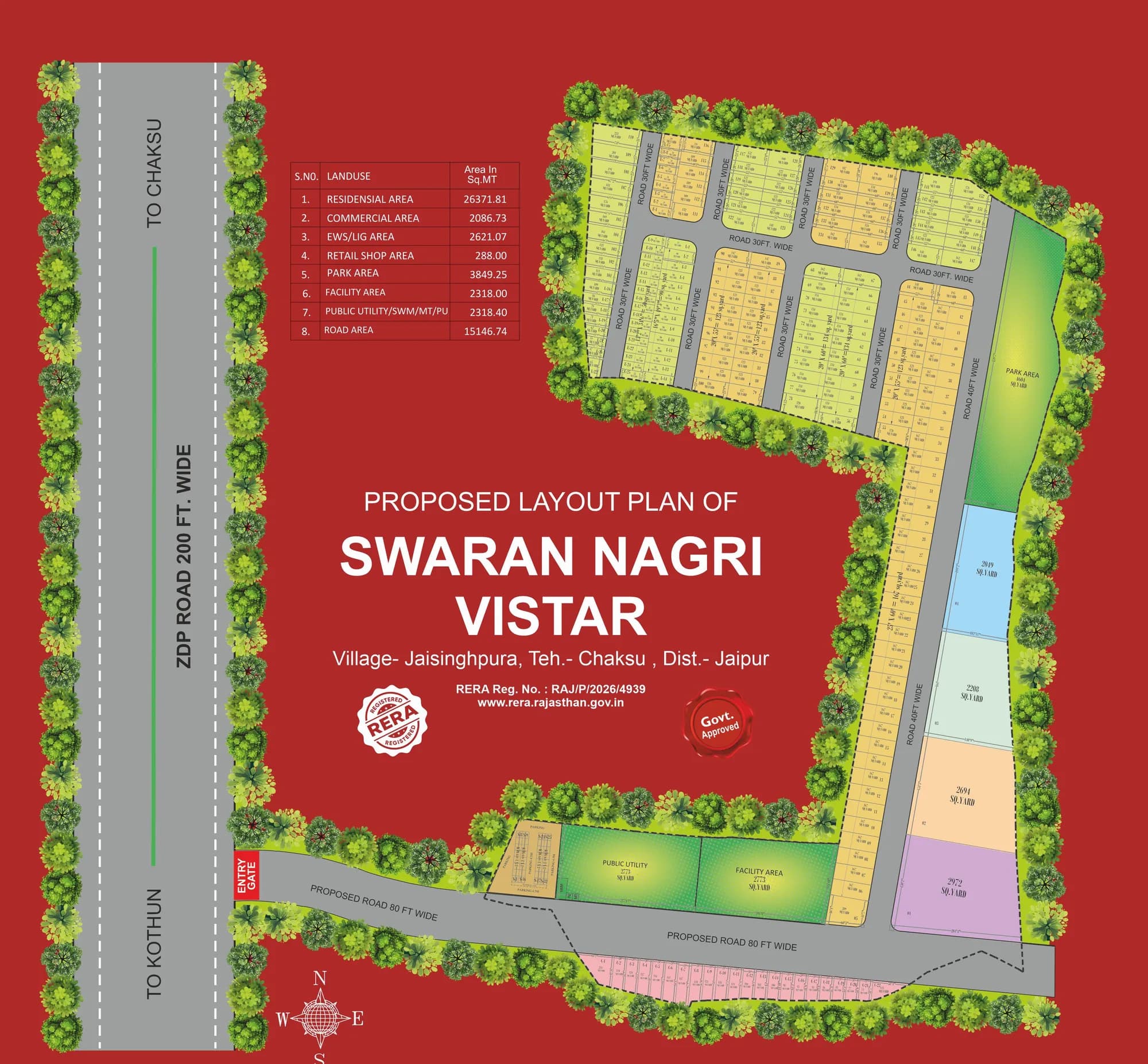 Proposed layout plan of Swarn Nagri Vistar, from the project brochure