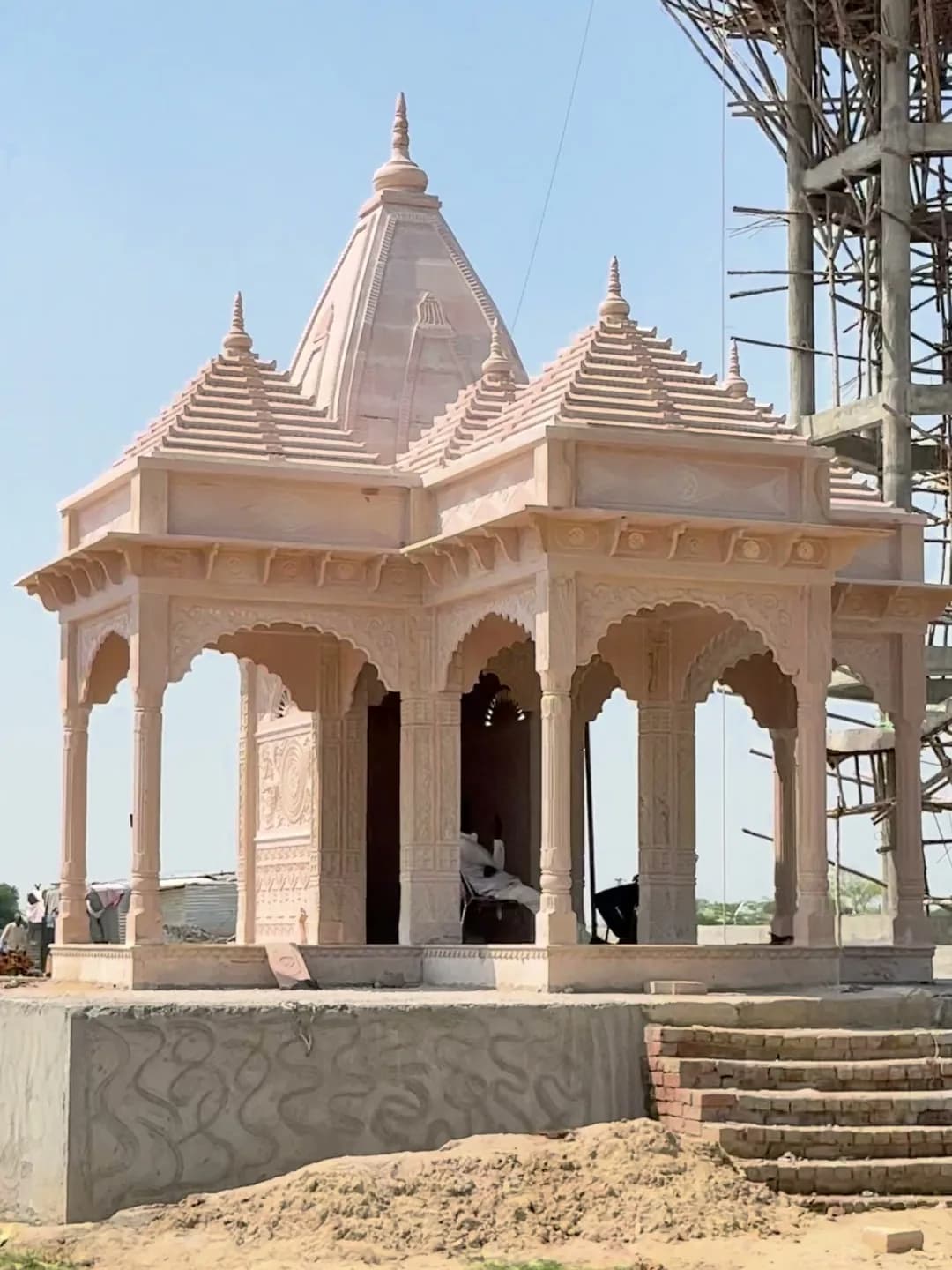 Temple under construction at Swarn Nagri Vistar