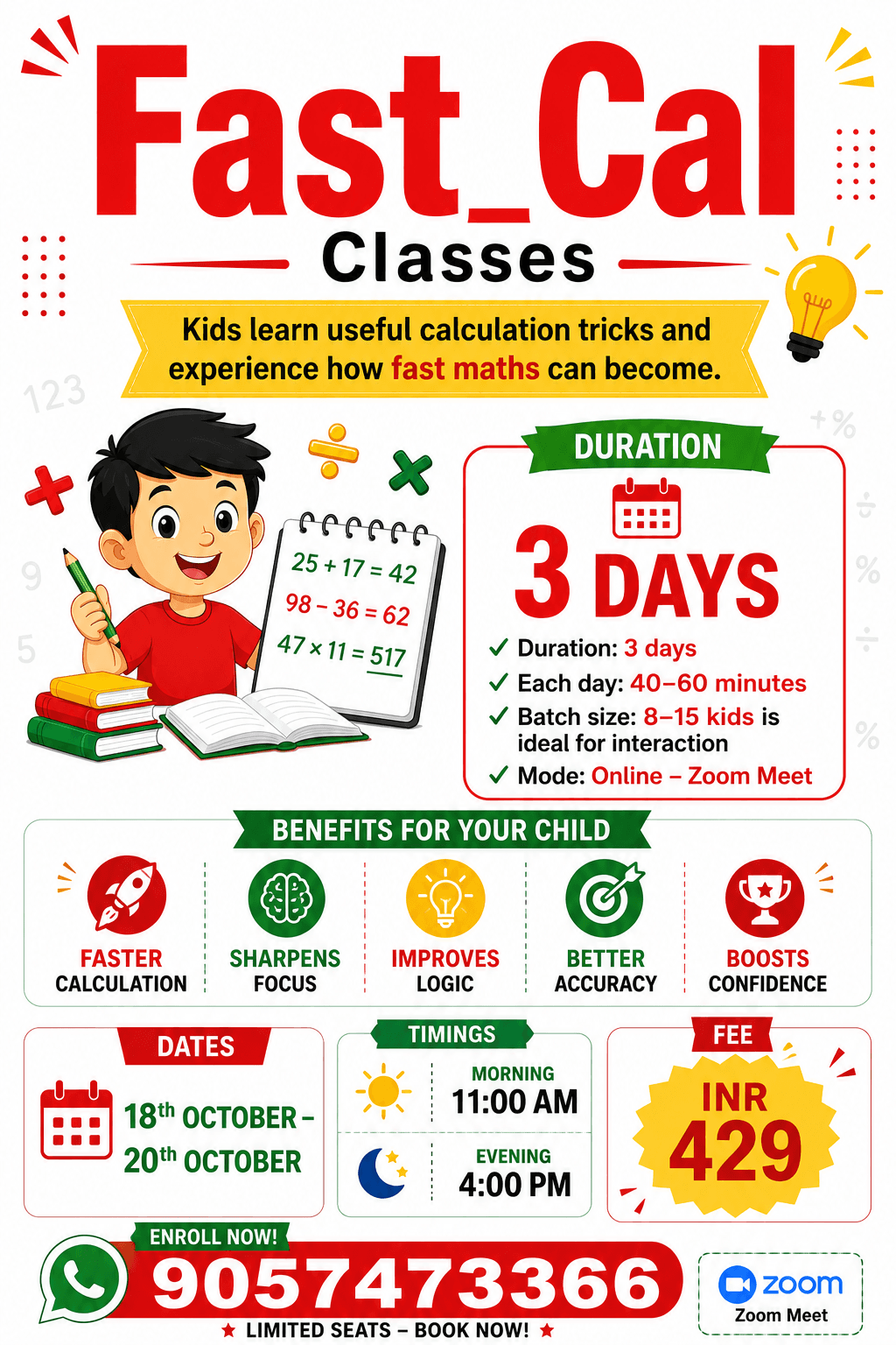 Vedic Math Online Workshop- October 2026