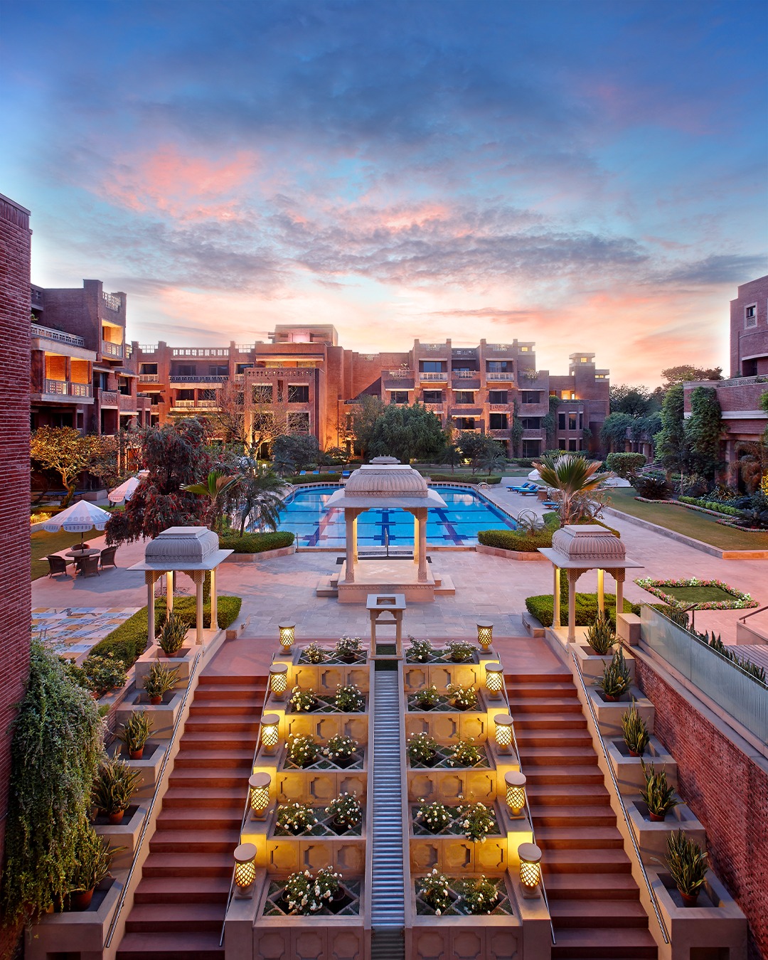 Pool courtyard at ITC Rajputana