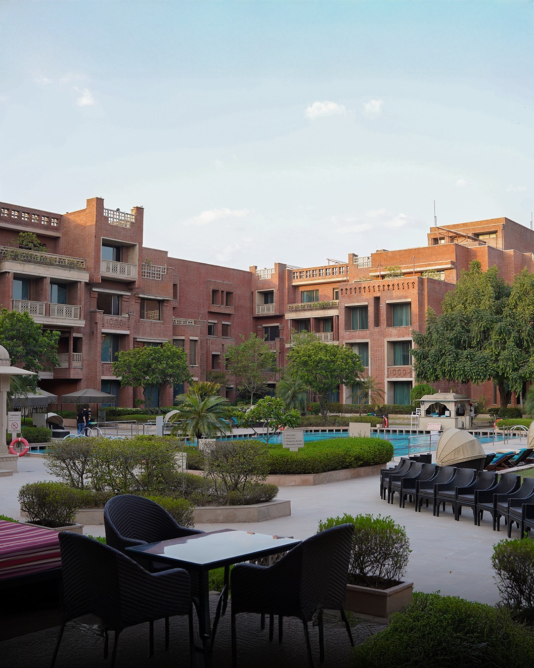 Poolside gardens at ITC Rajputana