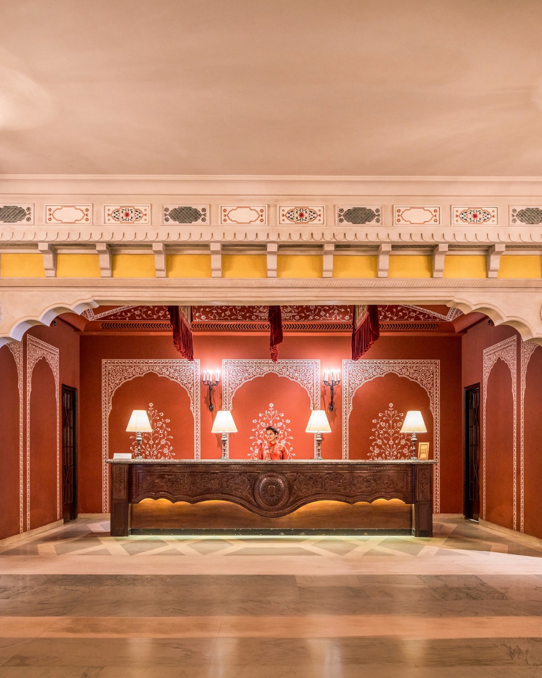 Palatial lobby at Fairmont Jaipur