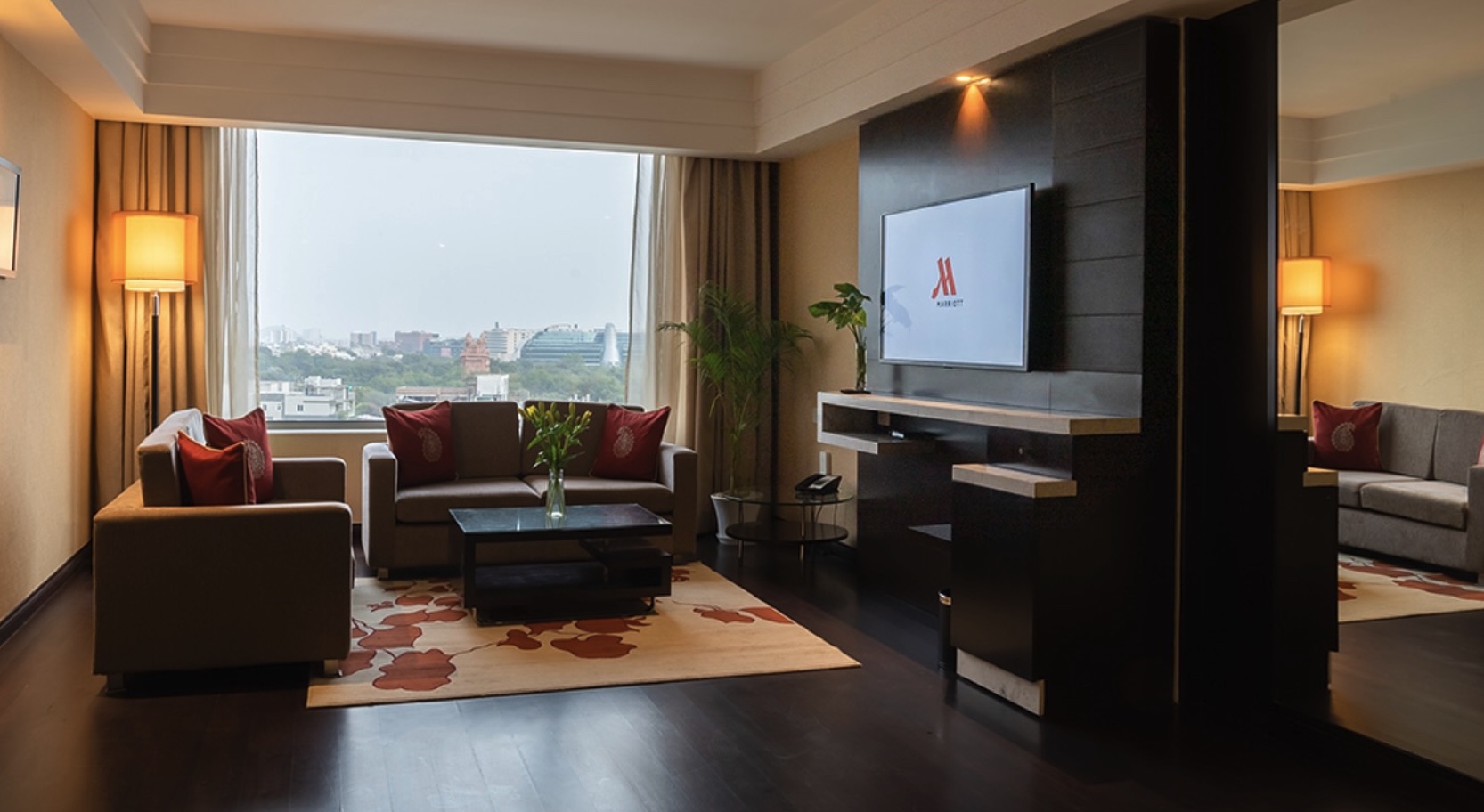 Executive suite living room at Jaipur Marriott Hotel